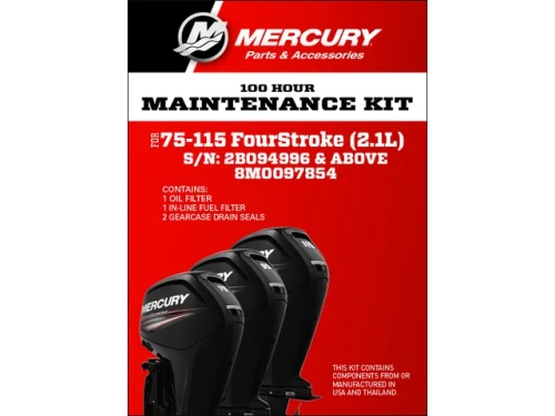 Набор для ТО 4-тактных моторов Mercury F75 - F115 (2,1 л, 100 часов) 